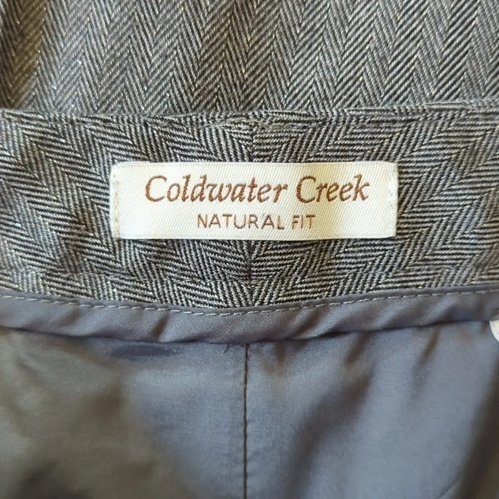 Coldwater Creek Gray Shimmer Metallic Natural Fit Bootcut Pants Size 12